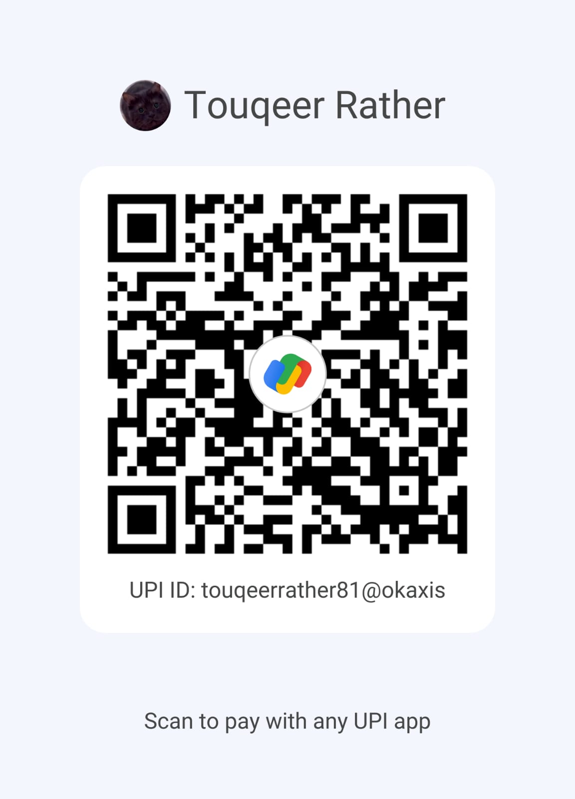 Touqeer Rather's UPI payment QR code